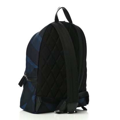 Burberry Nylon Check Print Abbeydale Simple Backpack Navy 2 of 8