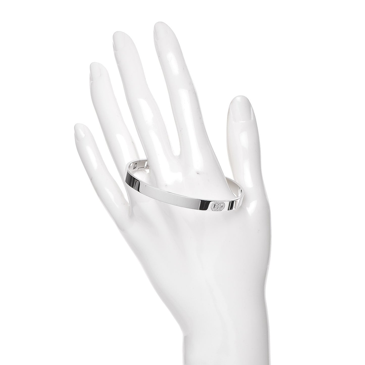 18K White Gold Diamond PM H D'Ancre Bracelet ST