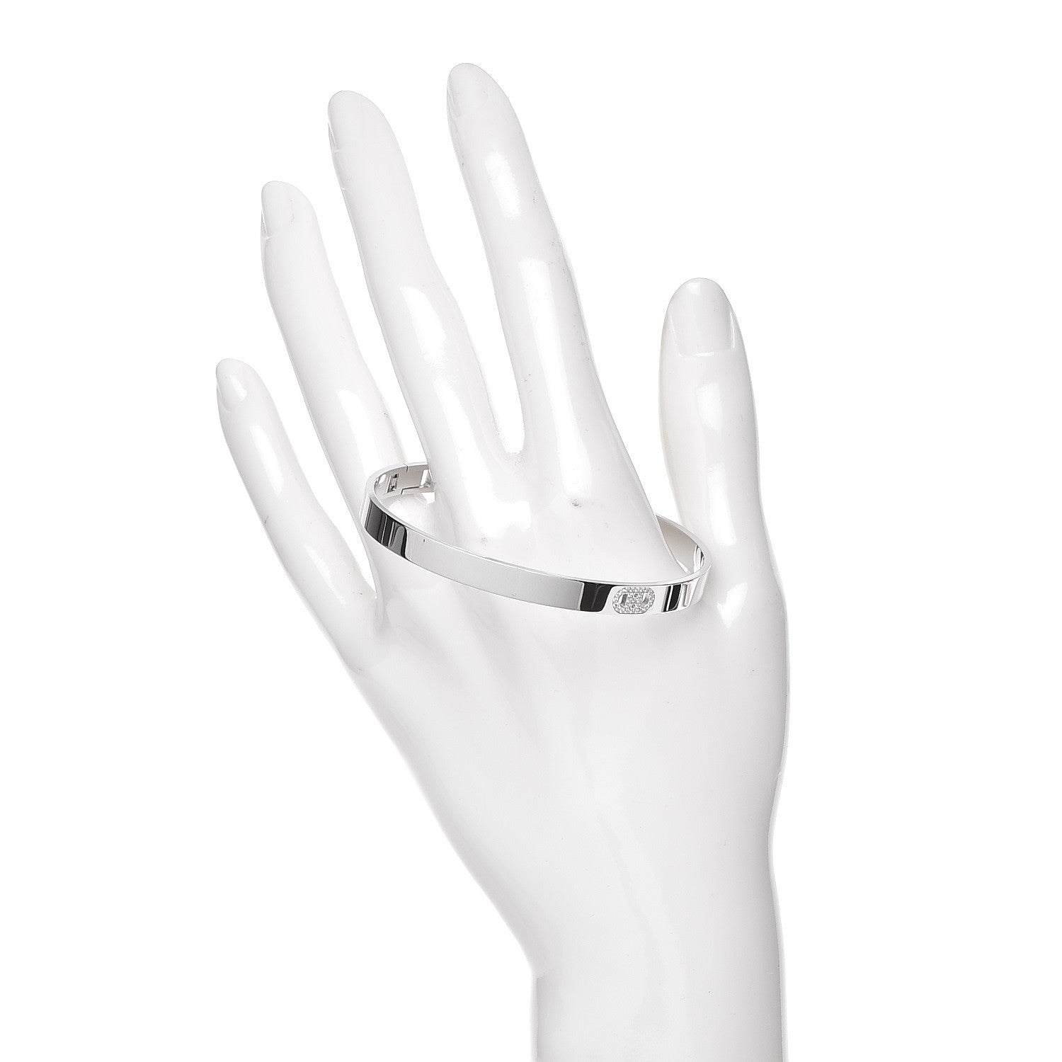 Hermes 18K White Gold Diamond PM H D'Ancre Bracelet ST 2 of 5
