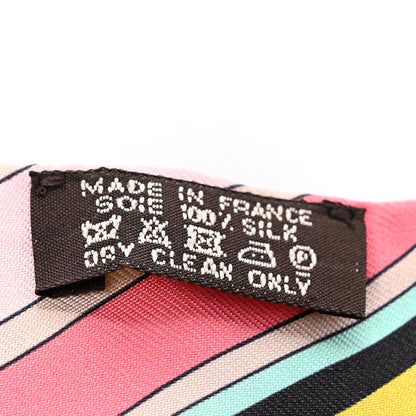 Hermes Silk Sangles En Zigzag Twilly Fuchsia Vert Jaune 3 of 11