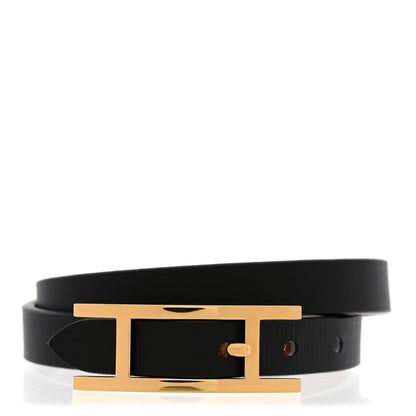 Hermes Chamonix Behapi Double Tour Bracelet T1 Black Fauve 1 of 7