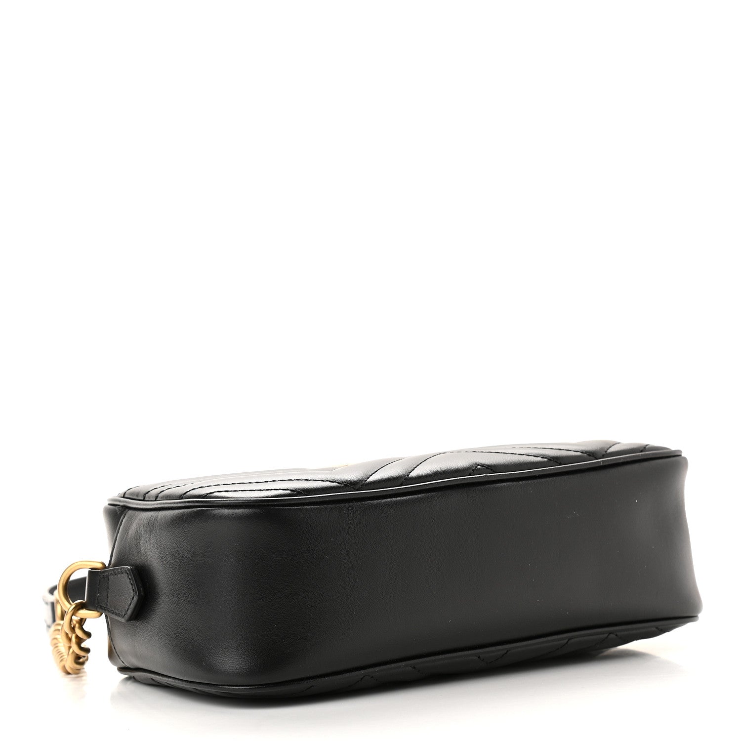 Gucci Calfskin Matelasse Small GG Marmont Chain Shoulder Bag Black 4 of 11
