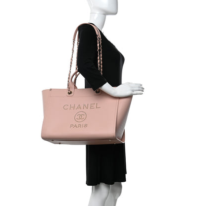 Chanel Caviar Medium Studded Deauville Tote Light Pink 2 of 12
