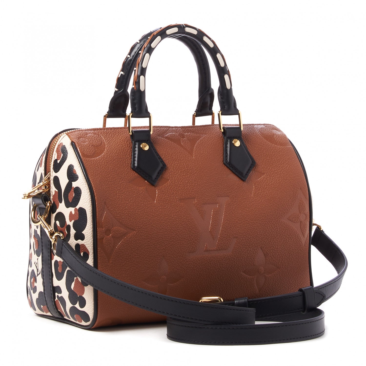 Louis Vuitton Empreinte Monogram Giant Wild At Heart Speedy Bandouliere 25 Caramel 3 of 9