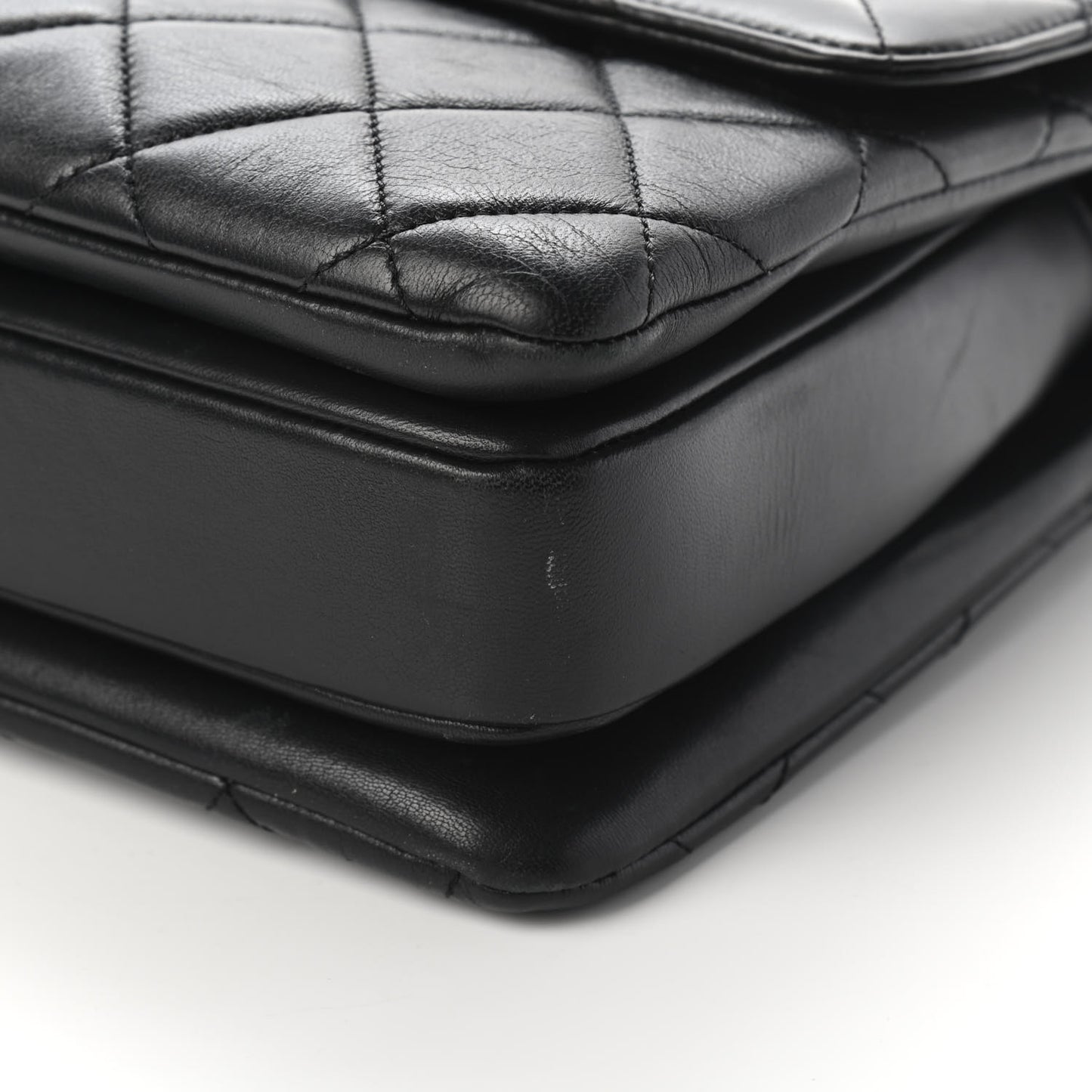 Lambskin Quilted Medium Trendy CC Flap Dual Handle Bag Black