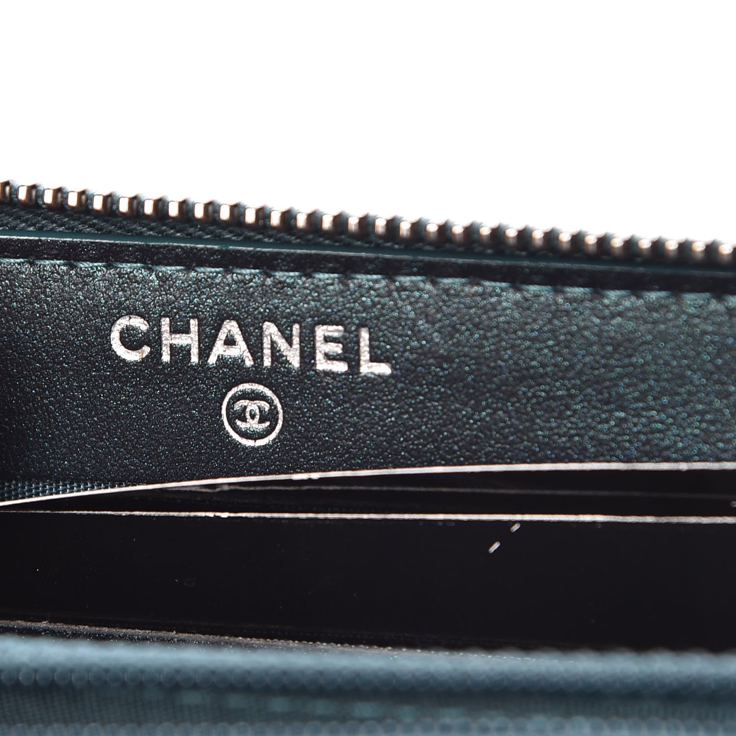 Chanel Iridescent Caviar Quilted Medium Filigree Zip Around Wallet Dark Turquoise 6 of 9