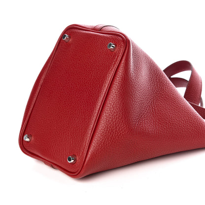 Hermes Taurillon Clemence Picotin Lock 18 PM Rouge Garance 9 of 9