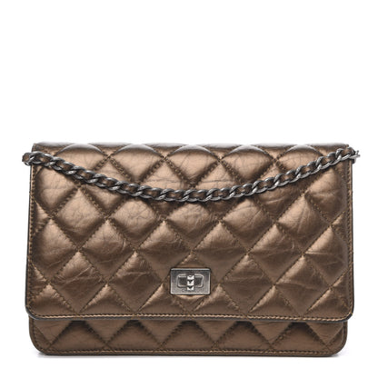 Chanel Metallic Aged Calfskin Quilted Reissue Wallet On Chain WOC Bronze 1 of 14