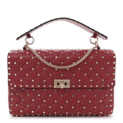 Valentino Garavani Nappa Large Rockstud Spike Shoulder Bag Rubino 1 of 9