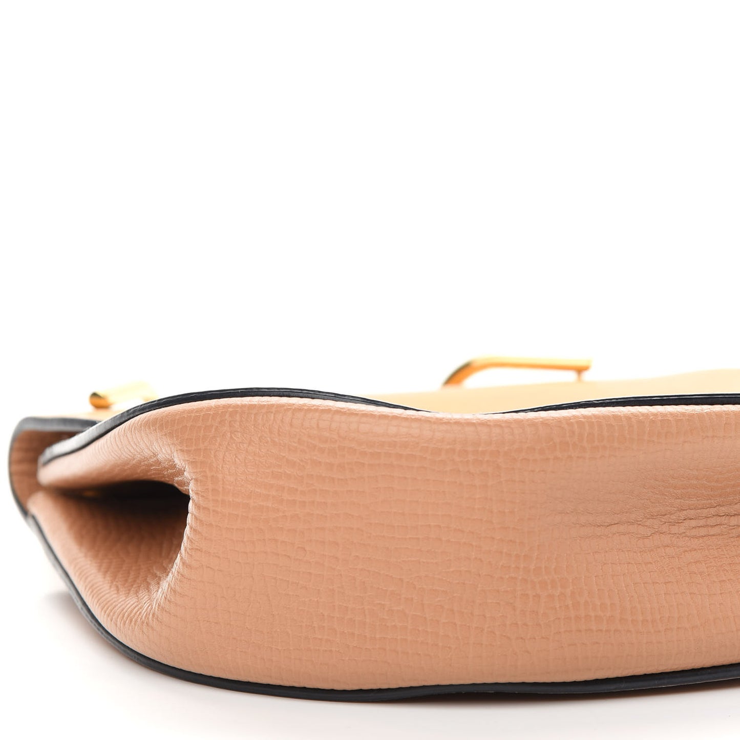 Grained Calfskin Lambskin Medium Bi-Color Drew Shoulder Bag Wet Sand Sunflower