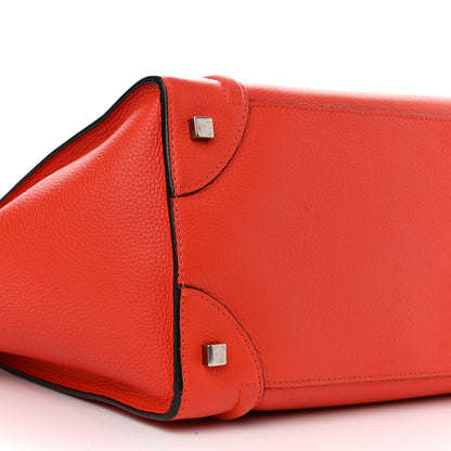 Celine Drummed Calfskin Mini Luggage Vermillion 7 of 8