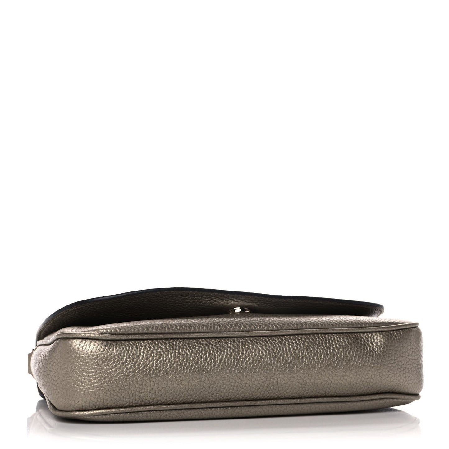 Metallic Pebbled Calfskin Medium Soho Flap Crossbody Golden Beige