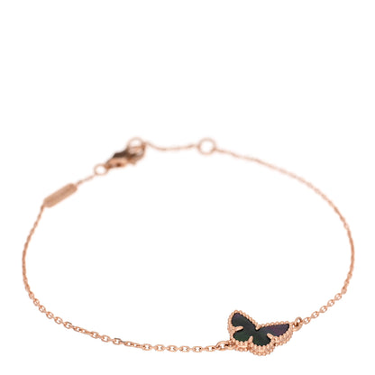Van Cleef & Arpels 18K Rose Gold Gray Mother of Pearl Sweet Alhambra Butterfly Bracelet 1 of 4