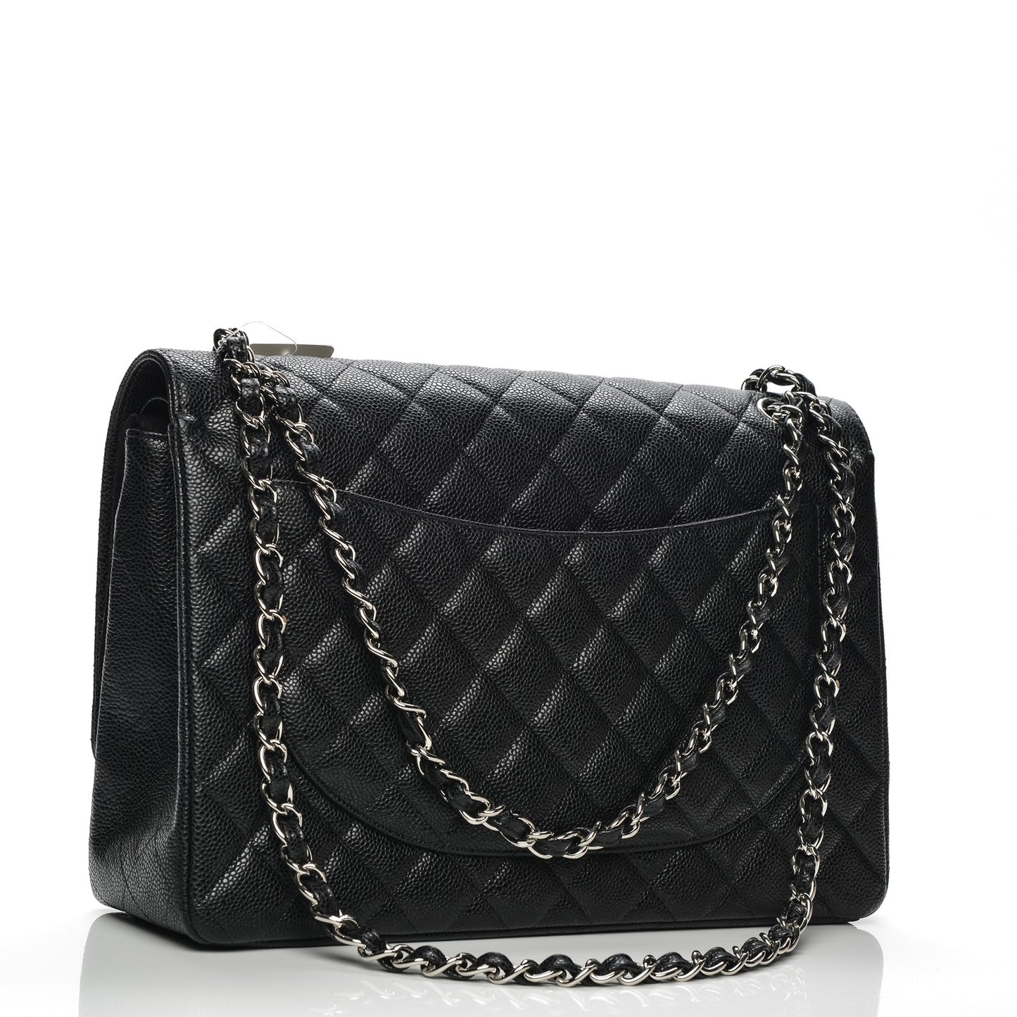 Caviar Quilted Maxi Double Flap Black