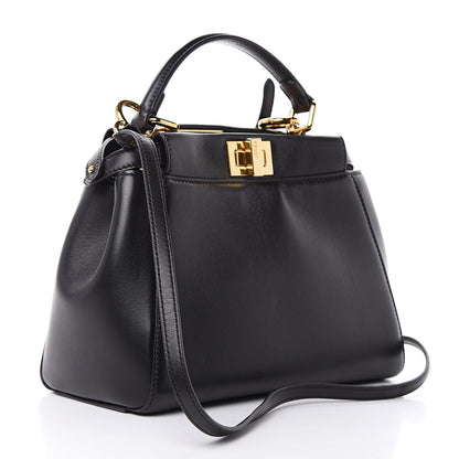 Fendi Nappa Mini Peekaboo Iconic Satchel Black 3 of 11