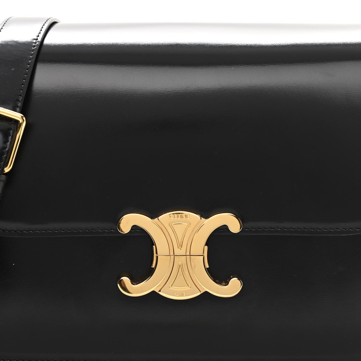 Shiny Calfskin Medium Triomphe Black