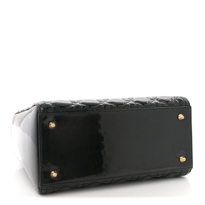 Christian Dior Patent Cannage Medium Lady Dior Black 4 of 10