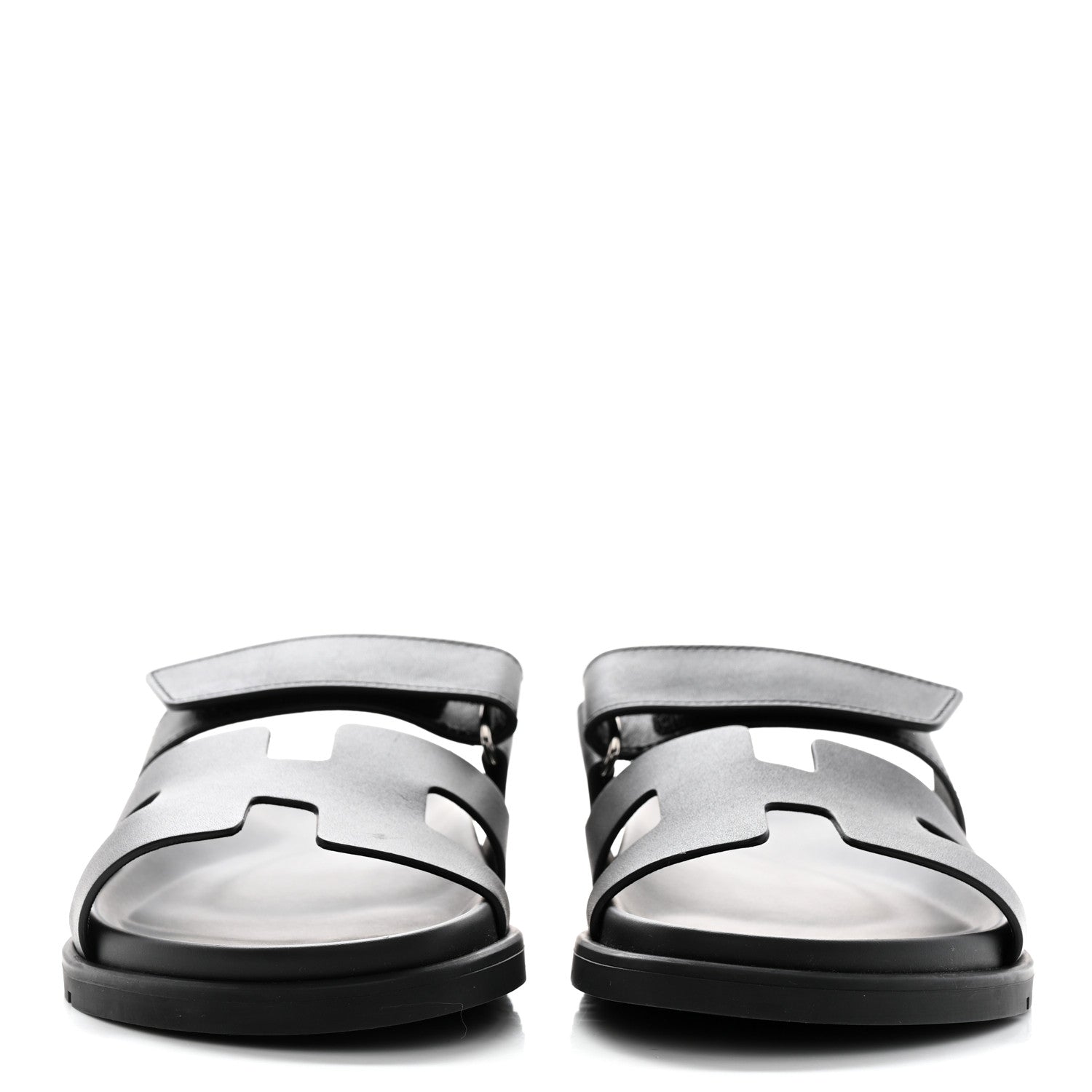 Hermes Calfskin Womens Chypre Sandals 37 Black 2 of 9