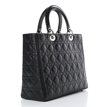 Christian Dior Lambskin Cannage Large Lady Dior Black 3 of 16