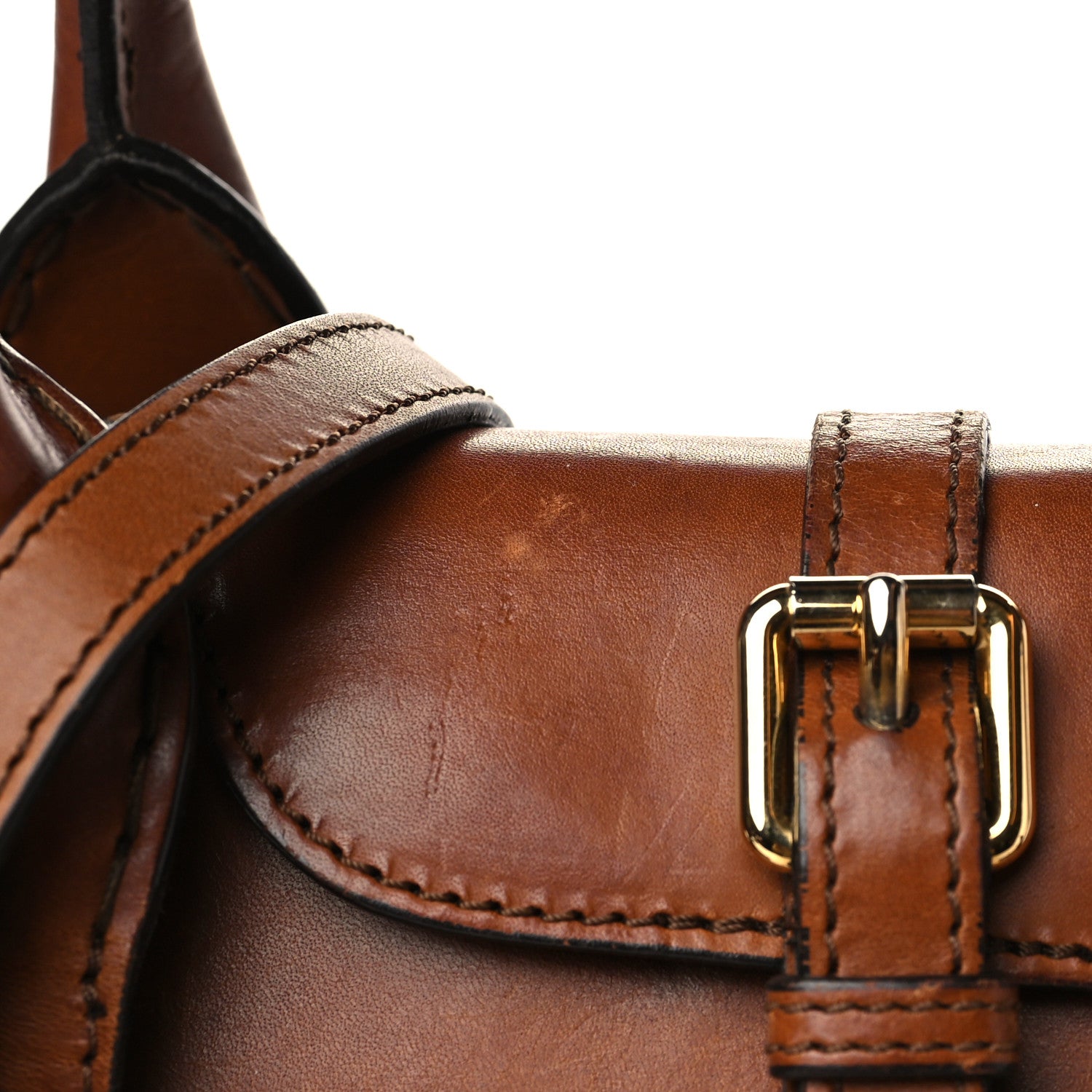 Burberry Calfskin House Check Satchel Tan 8 of 10