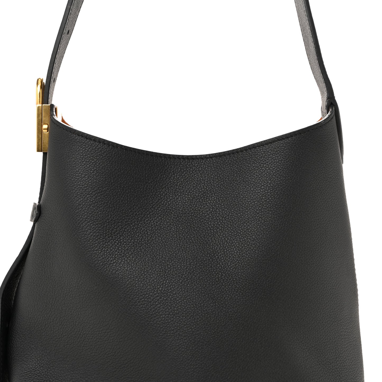 Grained Calfskin Low Key Hobo PM Black