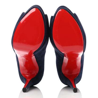 Christian Louboutin Suede Palais Royal 140 Pumps 37 Navy 5 of 7