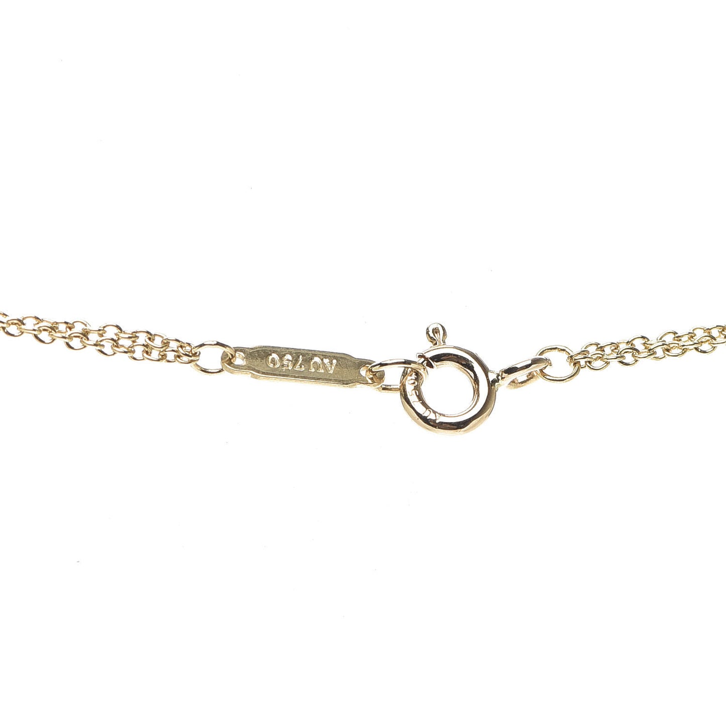 18K Yellow Gold Infinity Double Chain Pendant Necklace