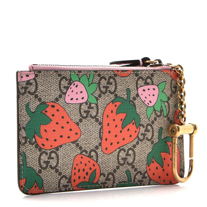 Gucci GG Supreme Monogram Strawberry Key Case 3 of 8