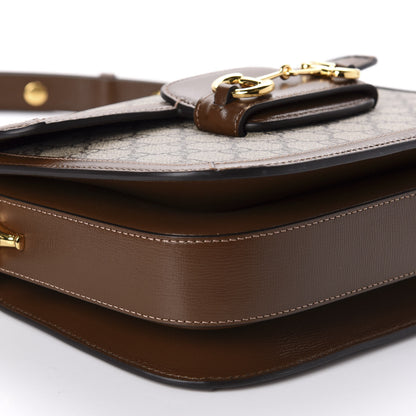 Gucci GG Supreme Monogram Horsebit 1955 Shoulder Bag Beige Brown Sugar 5 of 10