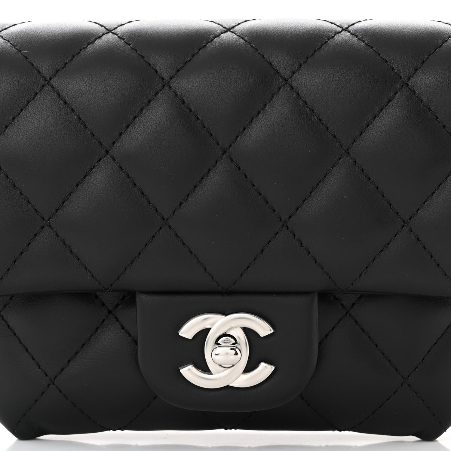 Chanel Calfskin Quilted CC Uniform Flap Belt Bag Black 9 of 11
