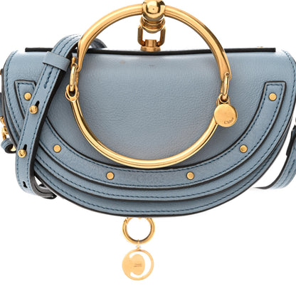 Chloe Calfskin Small Nile Bracelet Minaudiere Bag Washed Blue 9 of 12