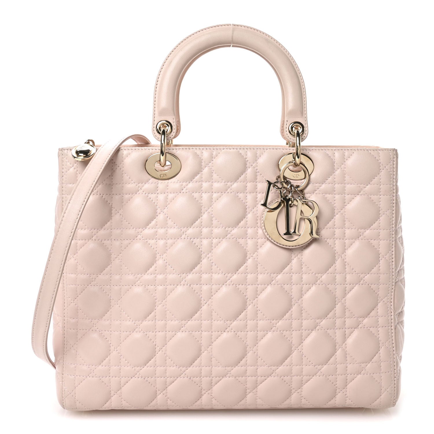 Christian Dior Lambskin Cannage Large Lady Dior Light Pink 1 of 10