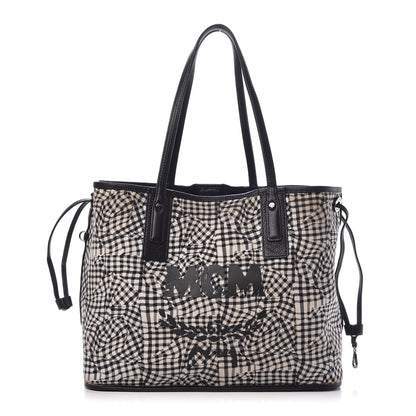 MCM Visetos Medium Liz Reversible Shopper Tote Black 6 of 20