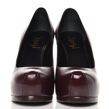 Saint Laurent Vernigolf Tribtoo 80 Platform Pumps 37.5 Cordovan 3 of 10