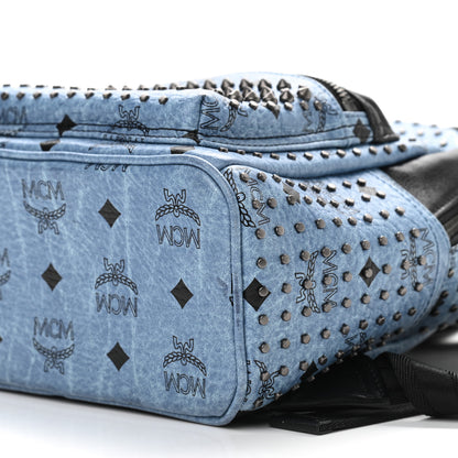 MCM Visetos Studded Medium Stark Backpack Blue 8 of 9