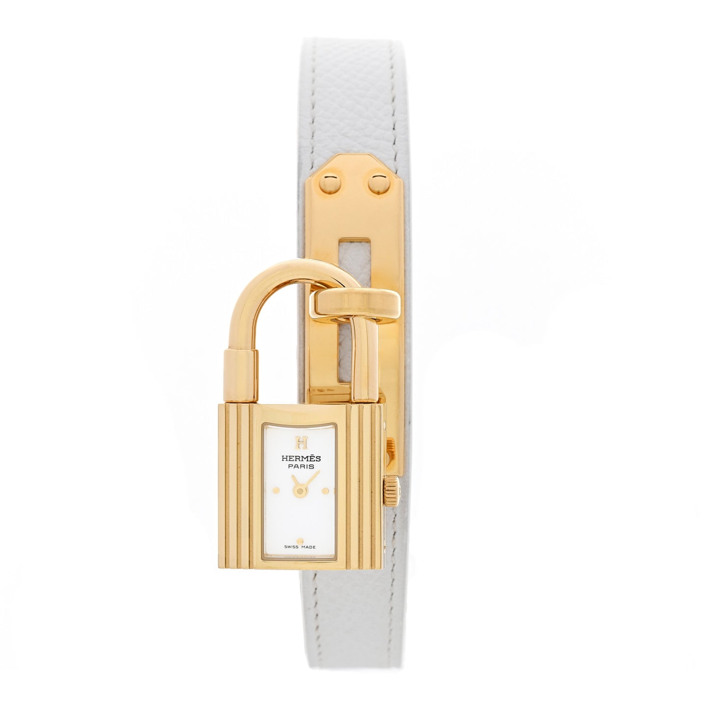 Stainless Steel Epsom 20mm Kelly Cadena Quartz Watch Blanc