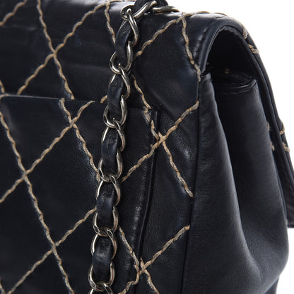Chanel Calfskin Wild Stitch Jumbo Flap Black 13 of 19