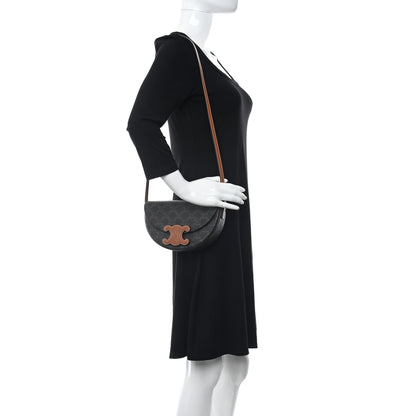 Celine Calfskin Triomphe Canvas Besace Tan 2 of 9