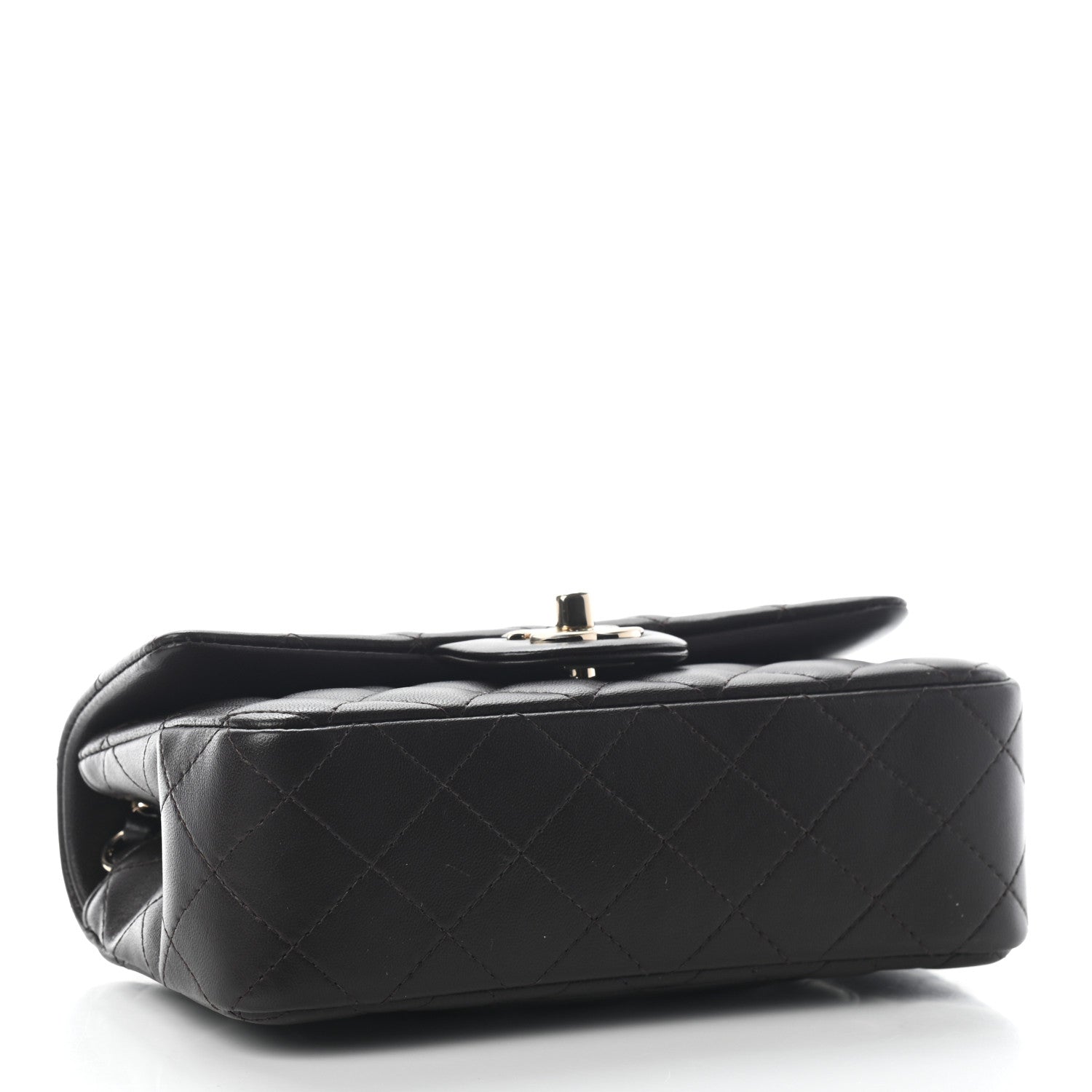 Chanel Lambskin Quilted Mini Rectangular Flap Dark Brown 4 of 9