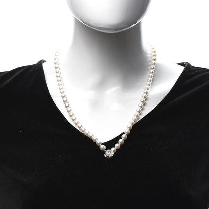 Mikimoto 18K White Gold Diamond Akoya Pearl 7-7.5mm Lariat Strand Necklace 2 of 6