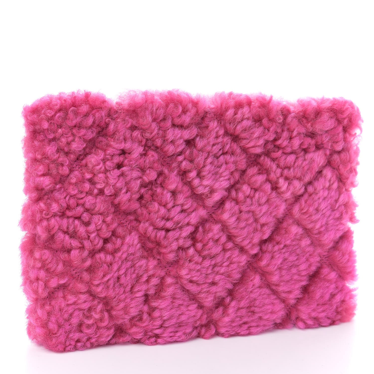 Chanel Shearling Sheepskin Large 19 Cosmetic Case Pink 3 of 10