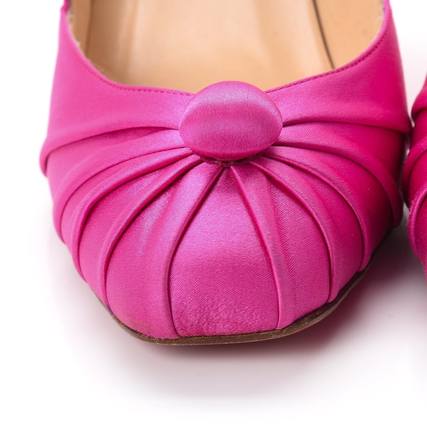 Satin Knotted Pumps 39.5 Pink