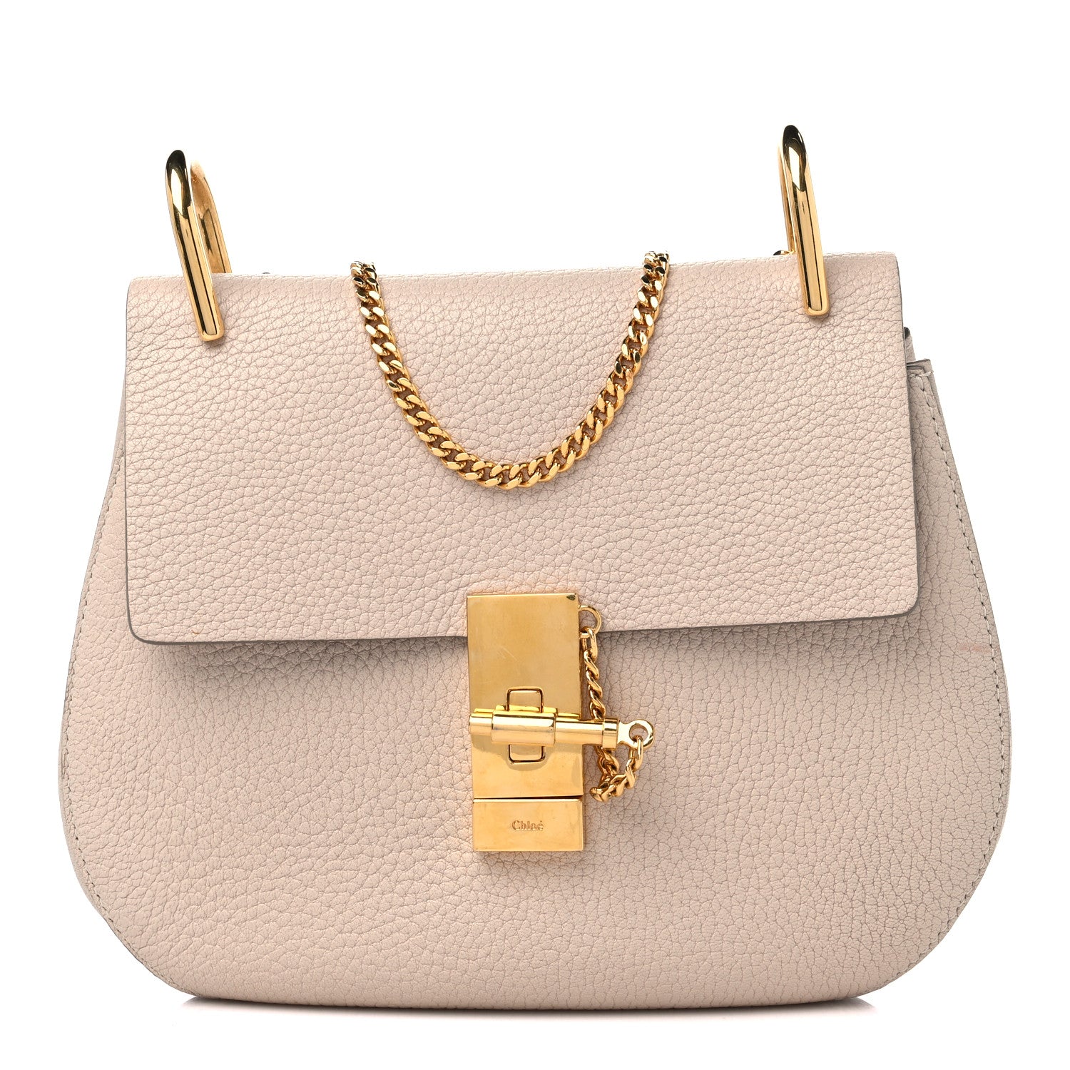 Chloe Grained Lambskin Drew Shoulder Bag Cement Pink 1 of 11