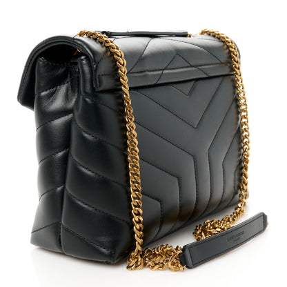 Saint Laurent Calfskin Y Quilted Monogram Small Loulou Chain Satchel Black 3 of 11