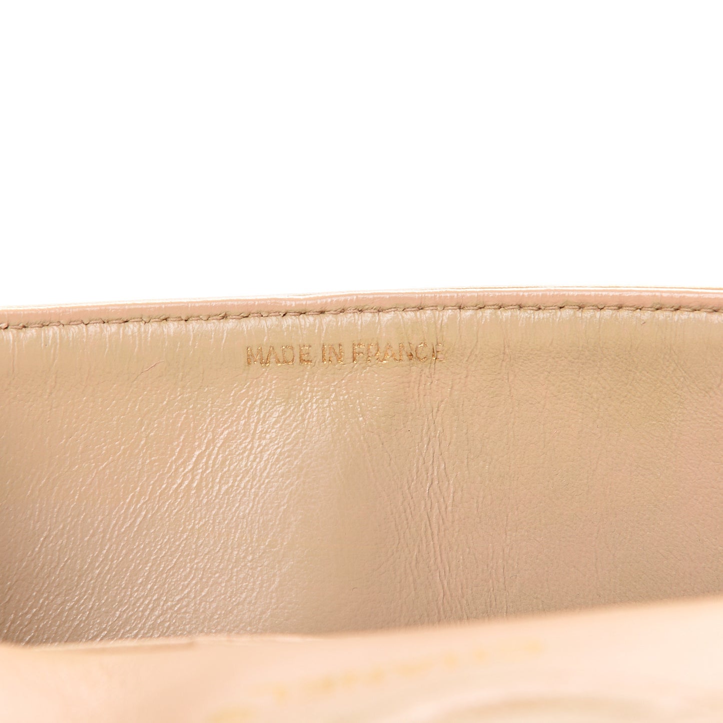 Lambskin Quilted Small Double Flap Beige