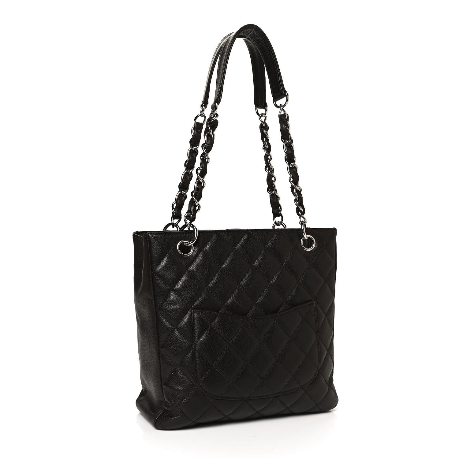 Chanel Caviar Quilted Petit Shopping Tote PST Dark Brown 3 of 10