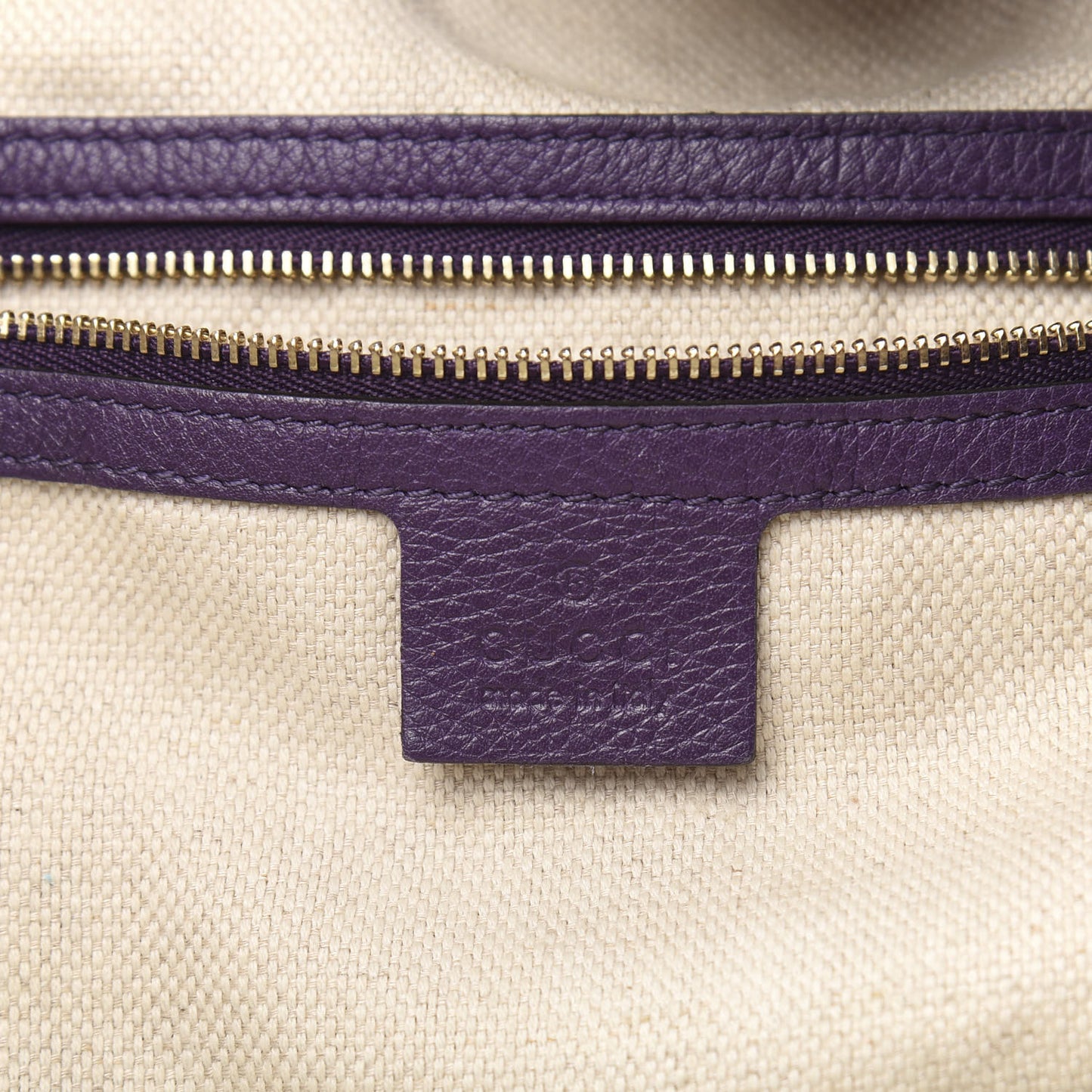 Pebbled Calfskin Large Soho Shoulder Bag Shine Purple