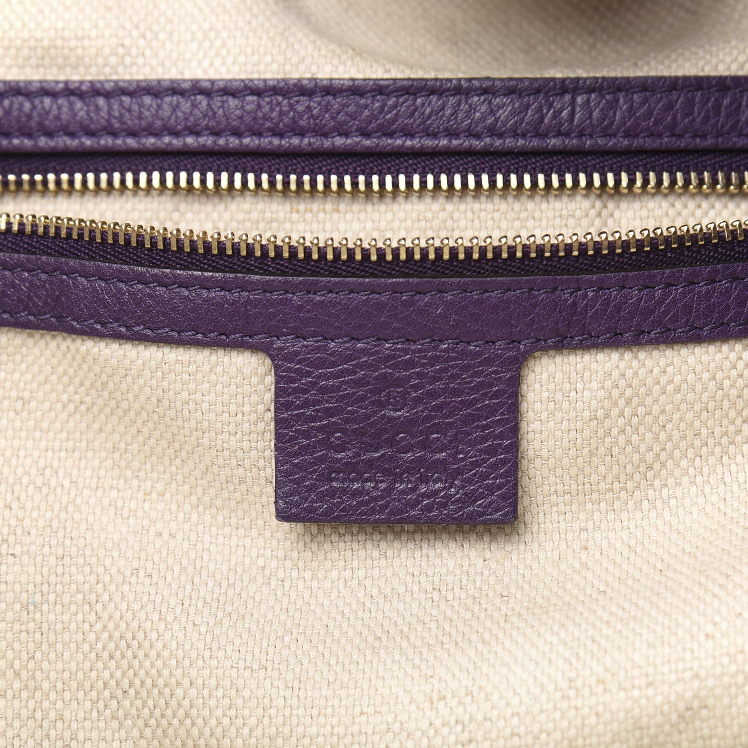 Gucci Pebbled Calfskin Large Soho Shoulder Bag Shine Purple 6 of 13