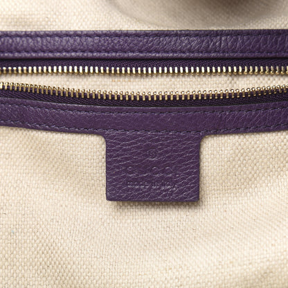 Gucci Pebbled Calfskin Large Soho Shoulder Bag Shine Purple 6 of 13