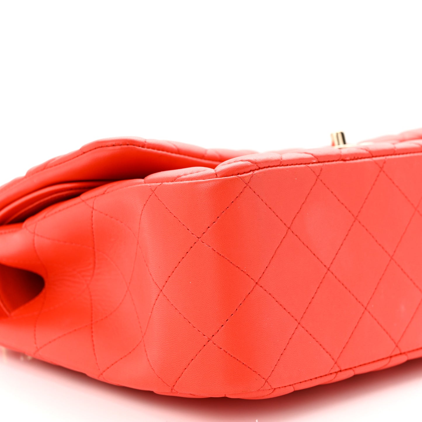 Lambskin Quilted Jumbo Double Flap Red
